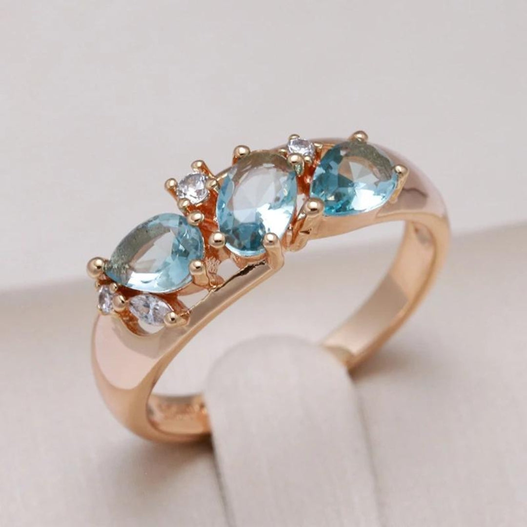 Anello in Oro con Zirconia Blu