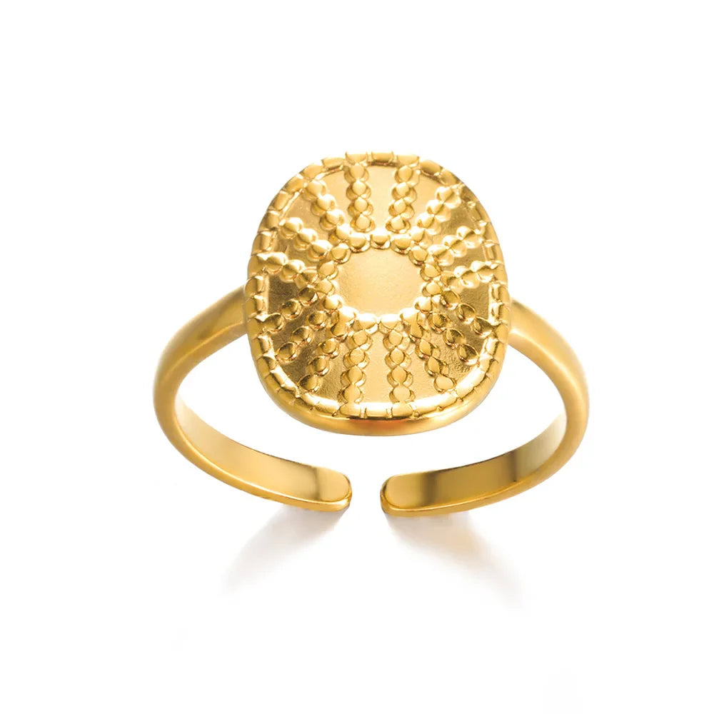 Anello ovale testurizzato