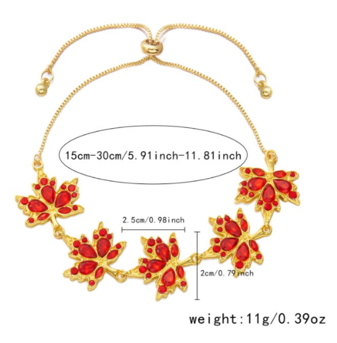 Bracciale multi foglie d'acero