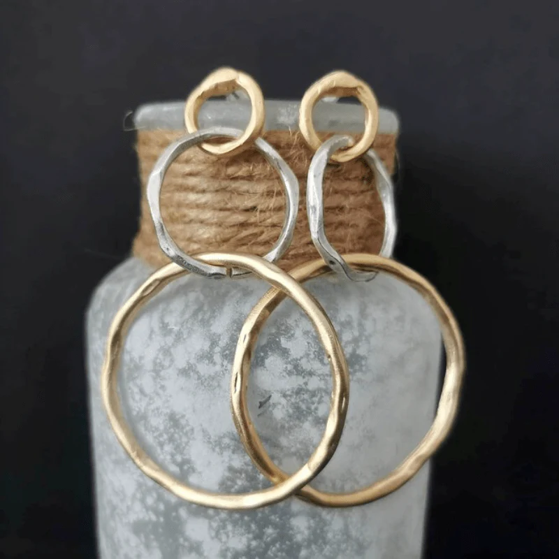 Orecchini a Cerchio in Oro e Argento