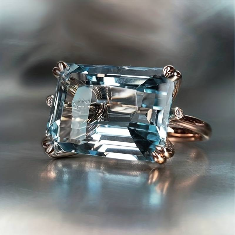 Anello Vintage con Zirconia Blu