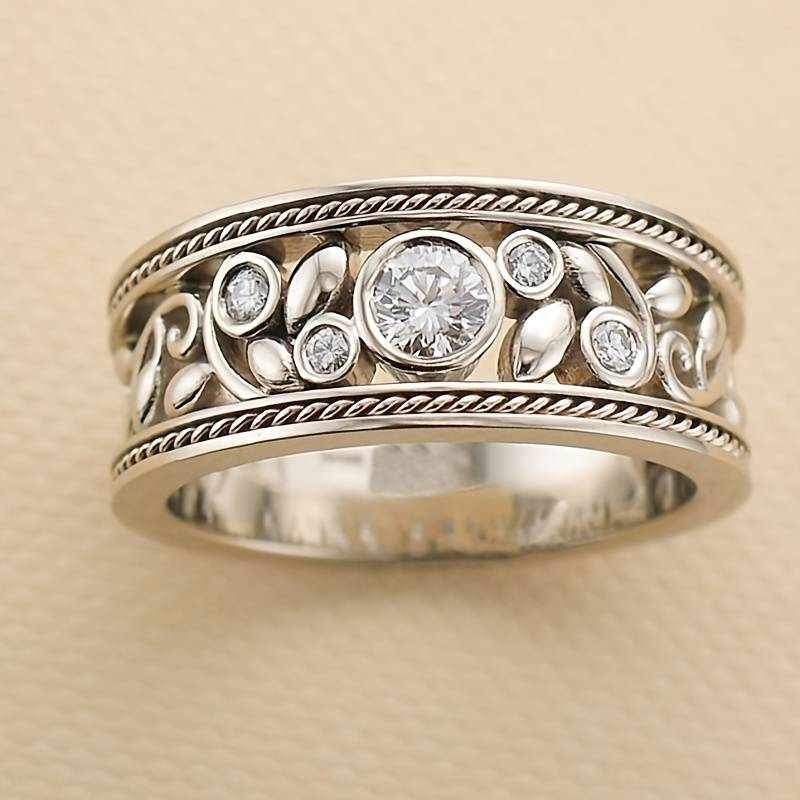 Anello Argento Vintage con Zirconia