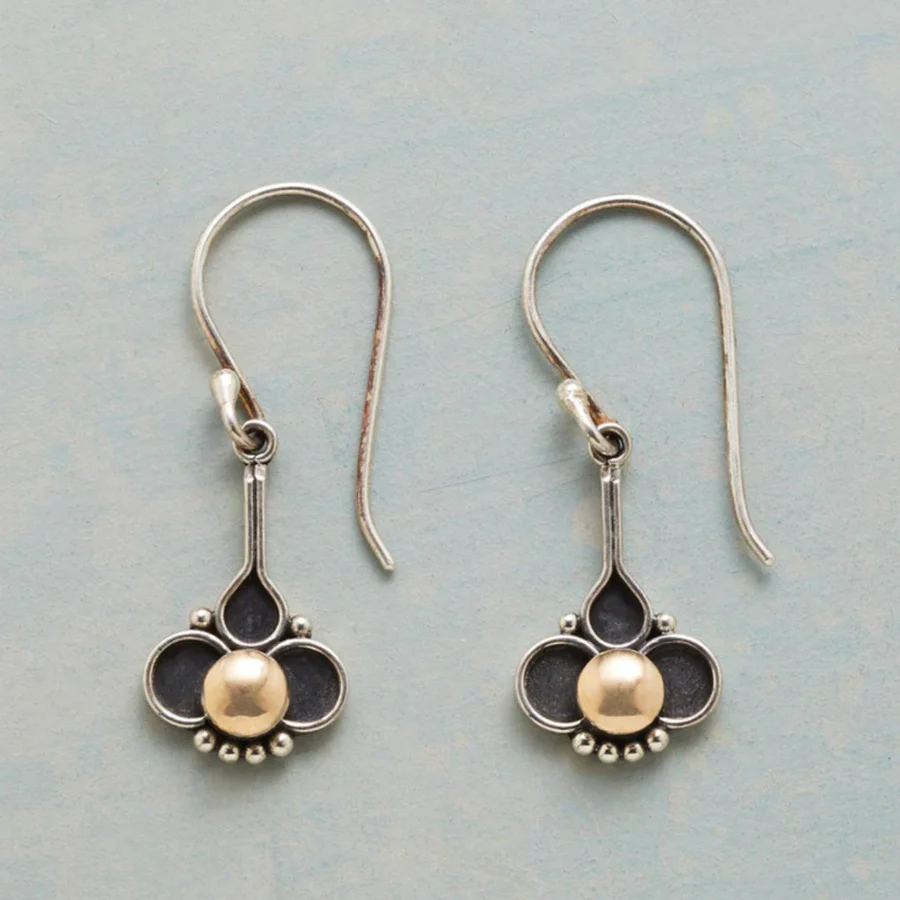 Orecchini in Argento con Quadrifoglio e Perle