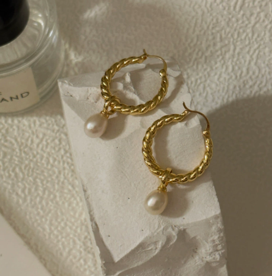 Orecchini a spirale Layla Pearl Twist
