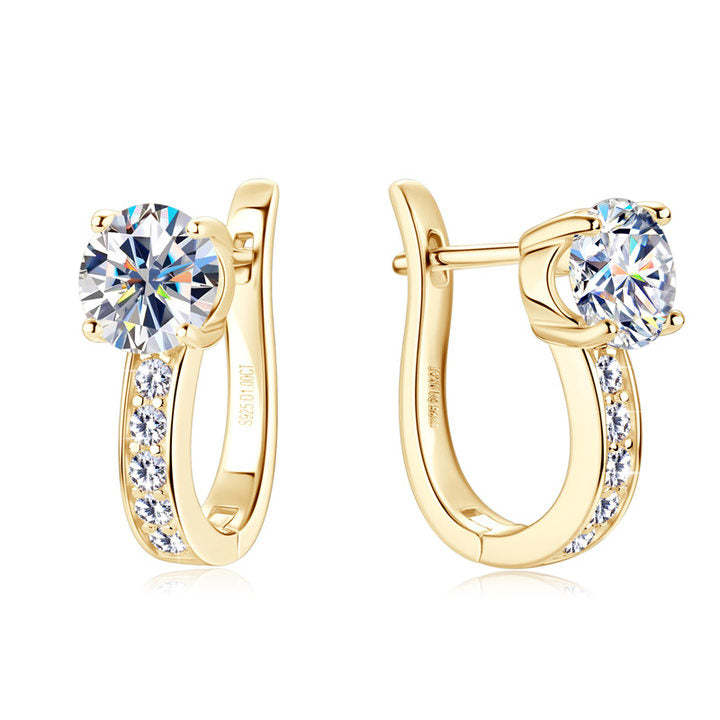 Orecchini a forma di abbraccio con moissanite a canale