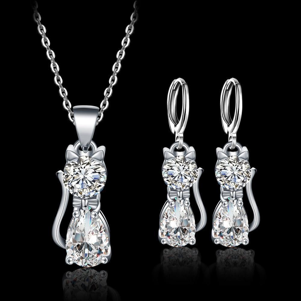 Set Collana & Orecchini Gatti Felici