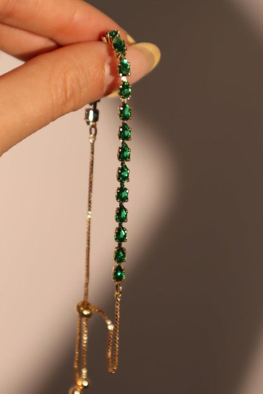 Bracciale con gemma verde