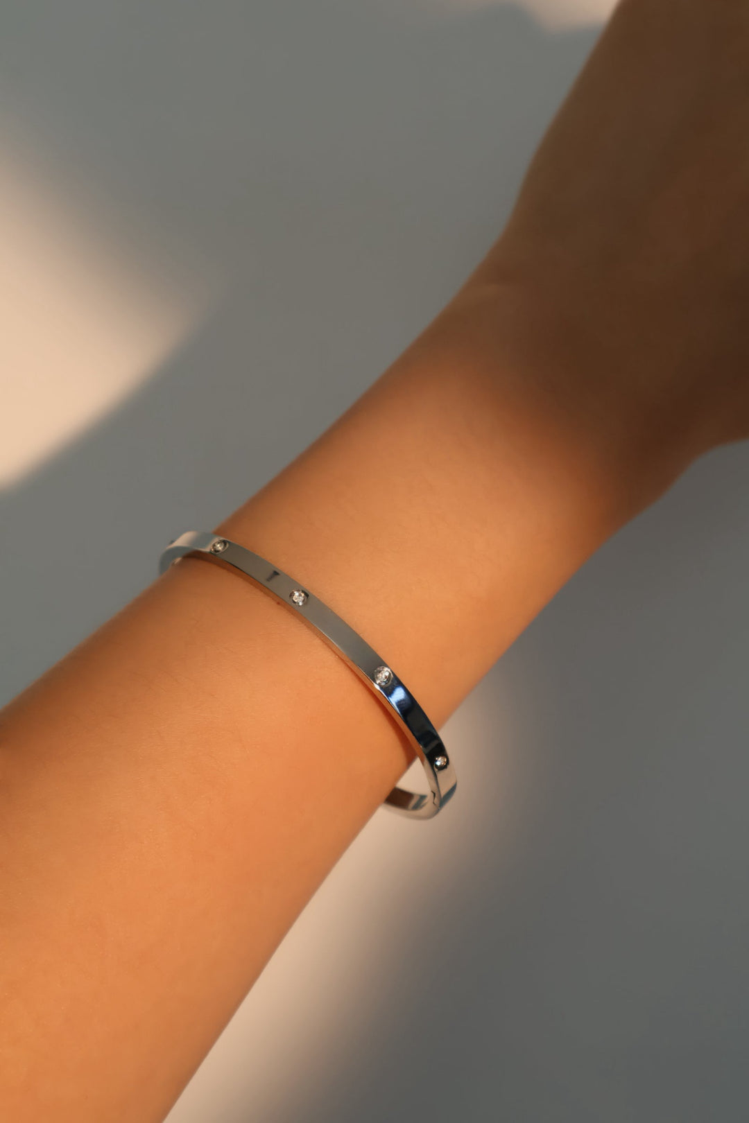 Bracciale in acciaio inossidabile con diamanti