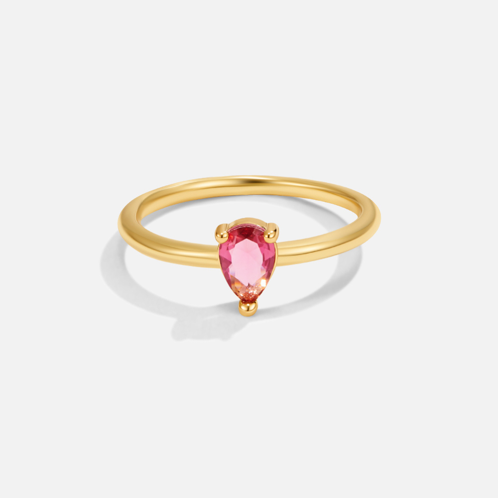 Anello a goccia con pietra portafortuna
