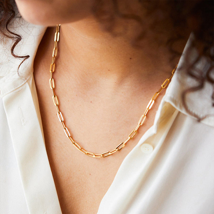Collana con catena in oro ambrato