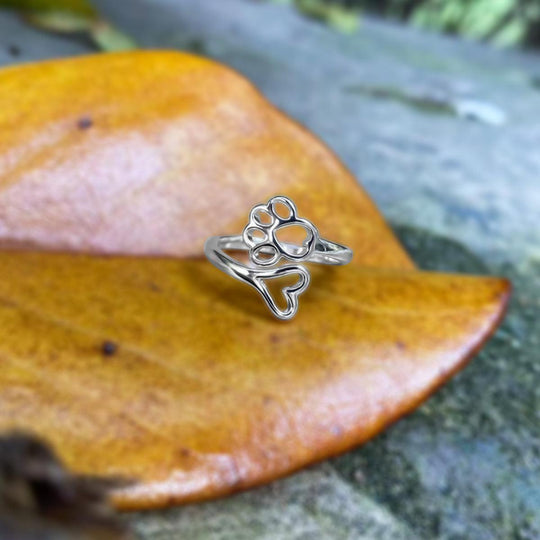 Anello Cuore Zampa Regolabile