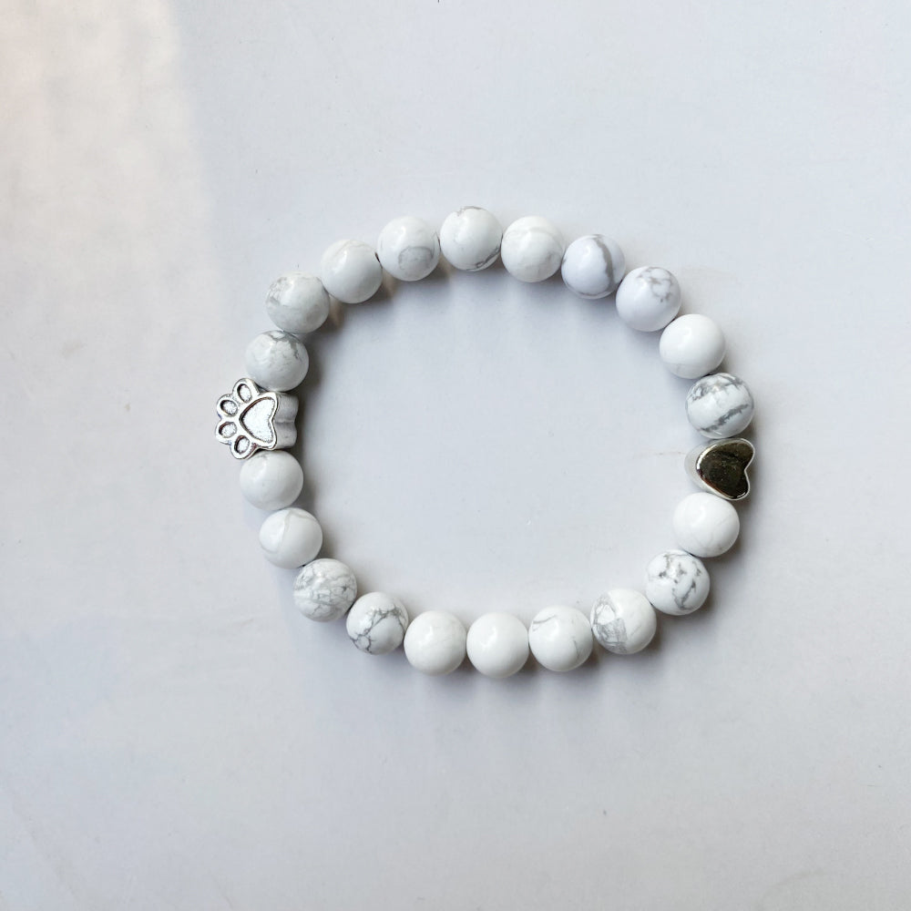 Bracciale Pietra Naturale con Zampa & Cuore