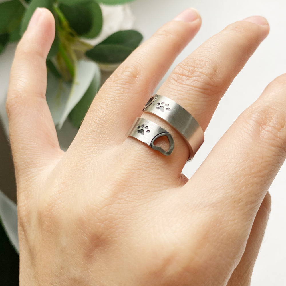 Anello Regolabile Cuore & Zampa