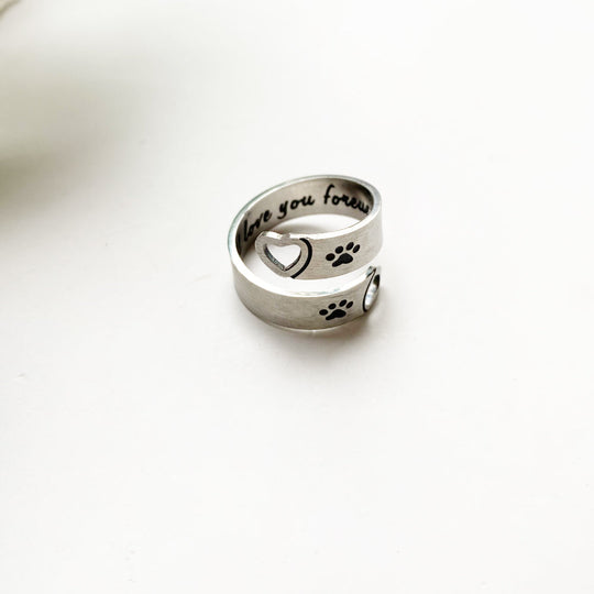 Anello Regolabile Cuore & Zampa