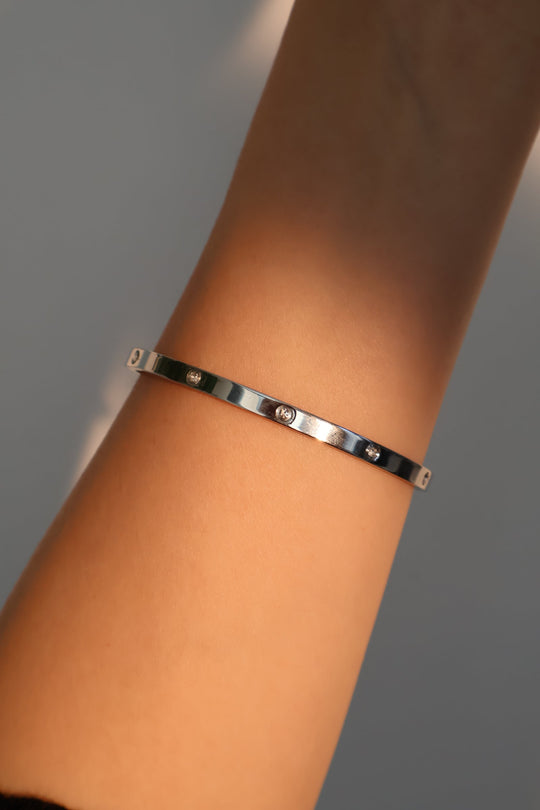 Bracciale in acciaio inossidabile con diamanti