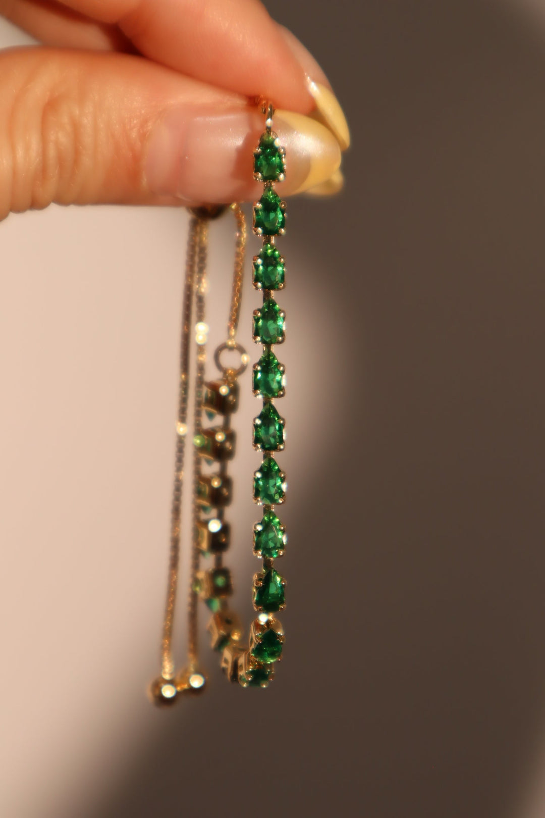 Bracciale con gemma verde