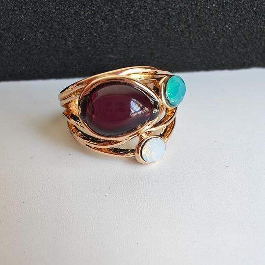 Anello Vintage con Pietra di Luna Blu