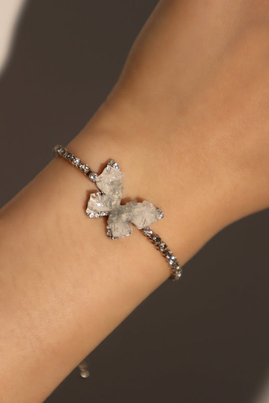 Bracciale con farfalla in cristallo blu
