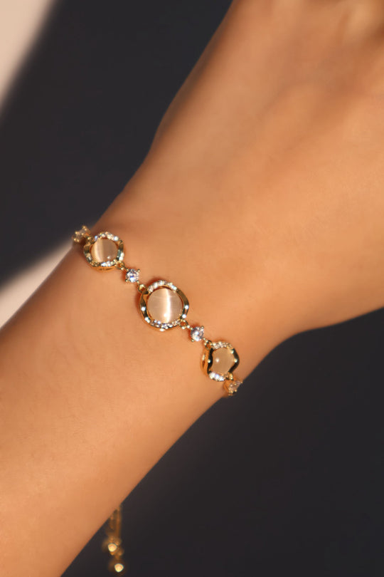 Bracciale 3 in 1 in opale bianco