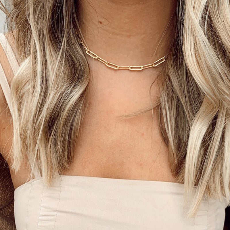Collana con catena in oro ambrato