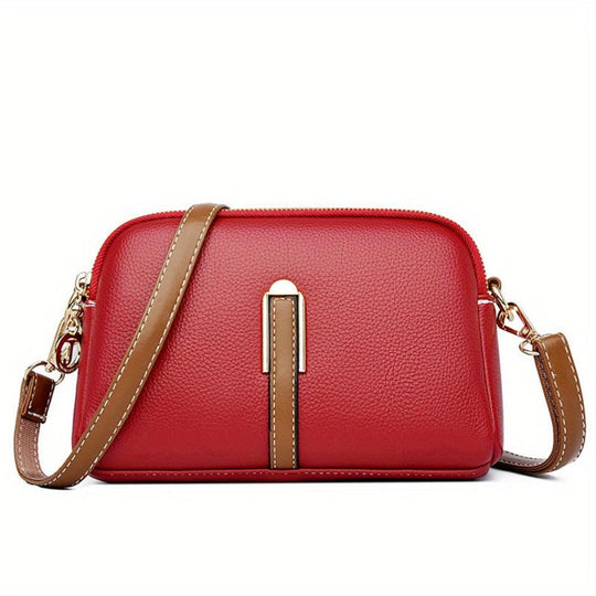 Borsa a Tracolla Mila con Lavorazione Litchi