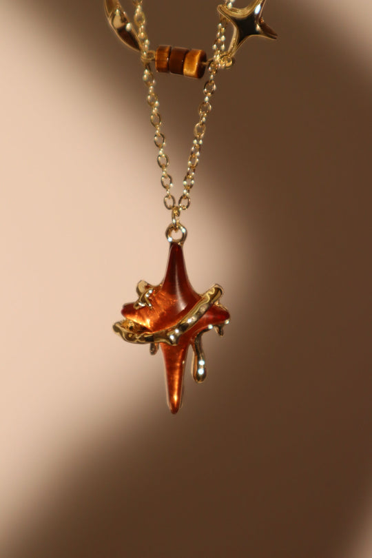 Collana con stella marrone Tigerite