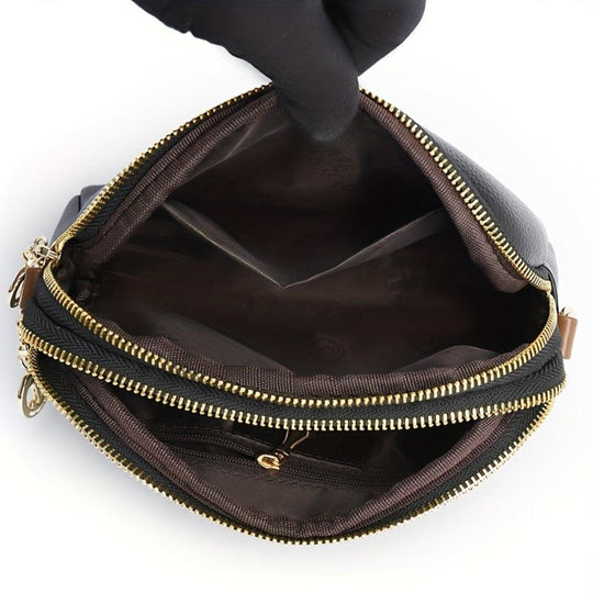 Borsa a Tracolla Mila con Lavorazione Litchi