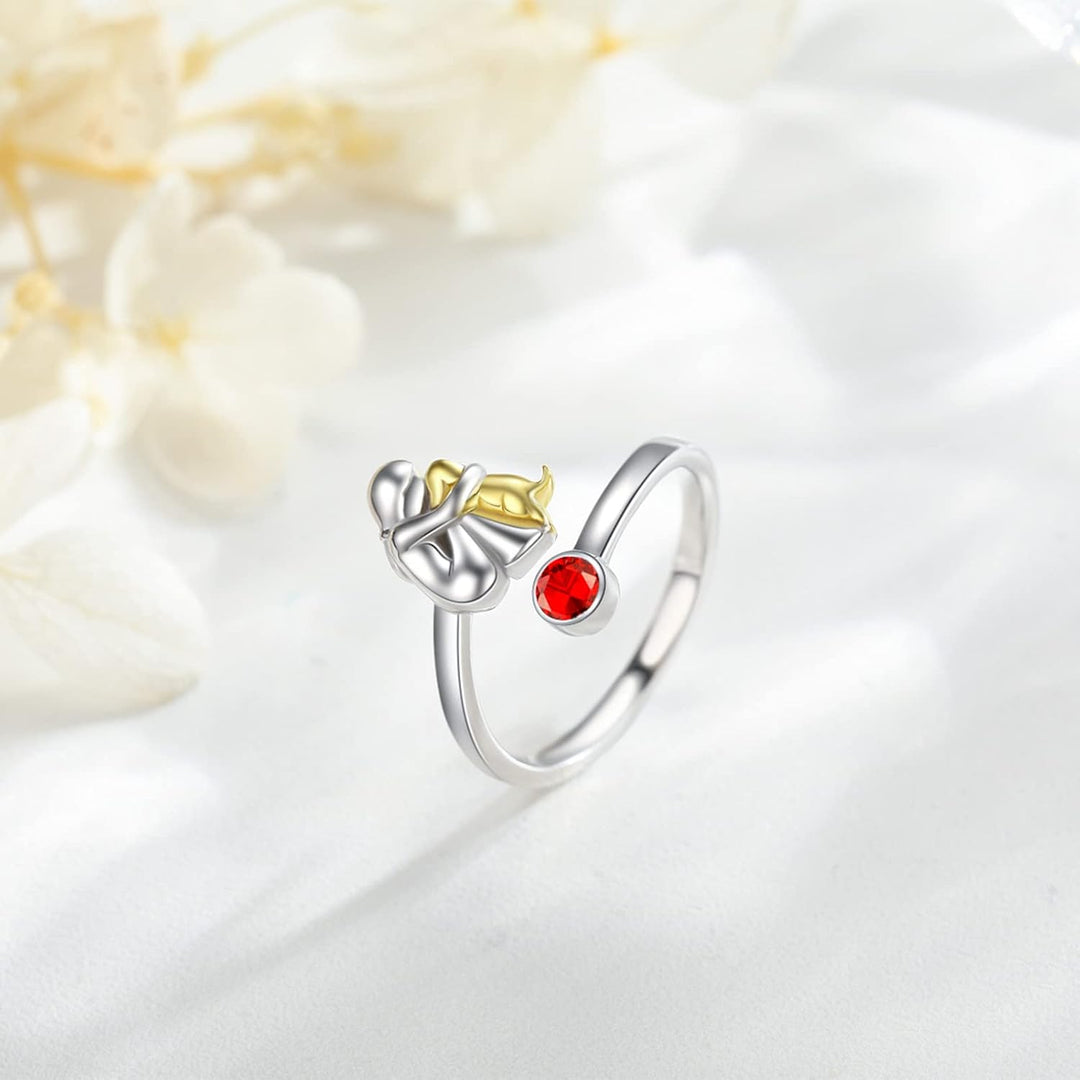 Anello Cane con Figura Ragazza