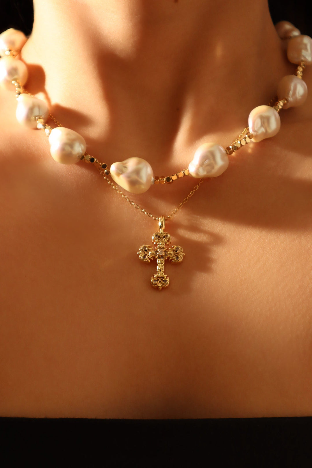 Collana di perle barocche multiple