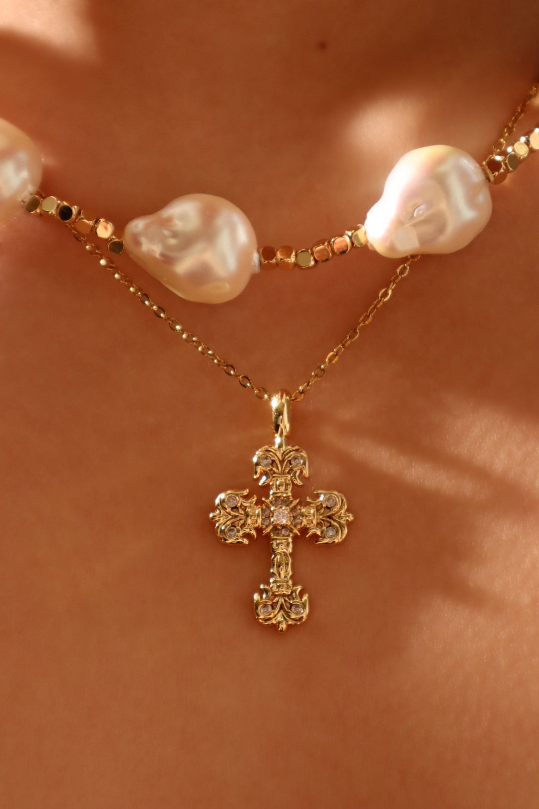 Collana di perle barocche multiple