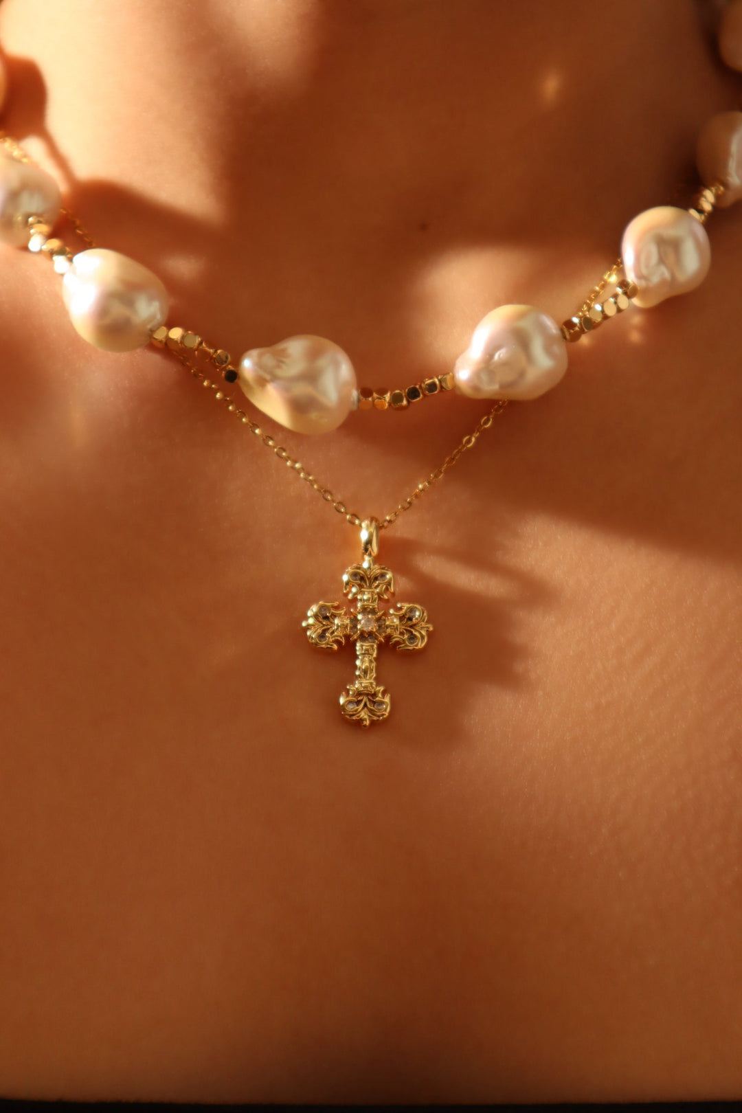 Collana di perle barocche multiple