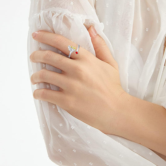 Anello Cane con Figura Ragazza