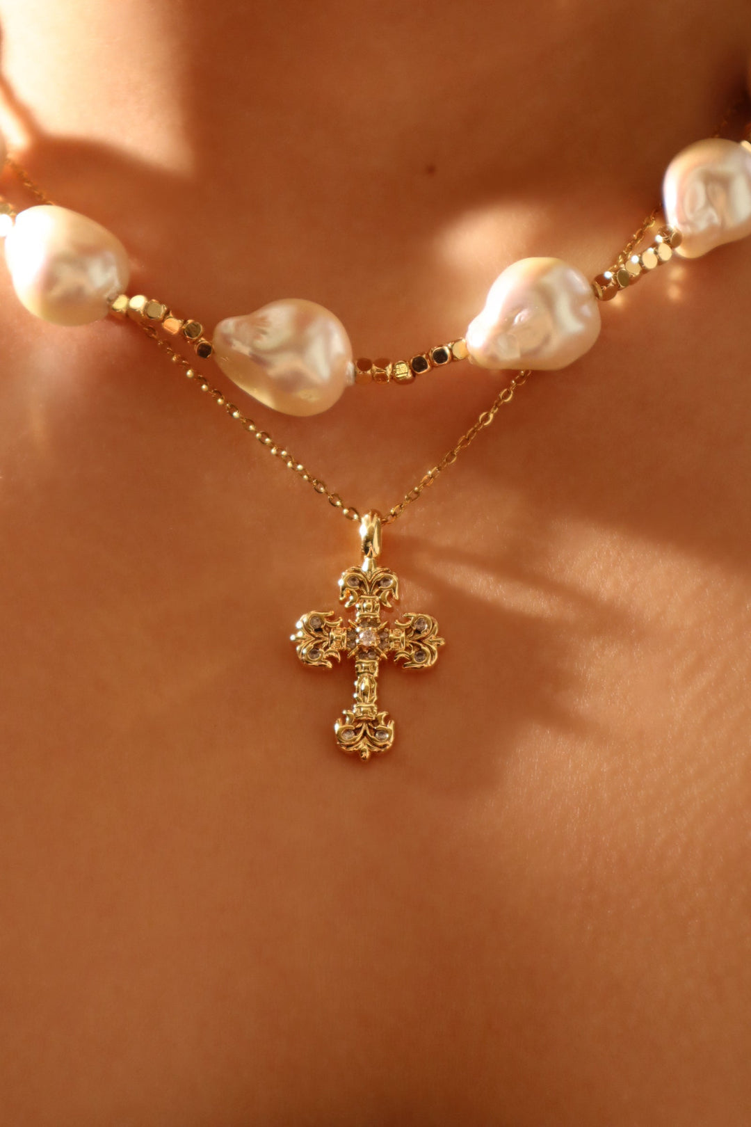 Collana di perle barocche multiple