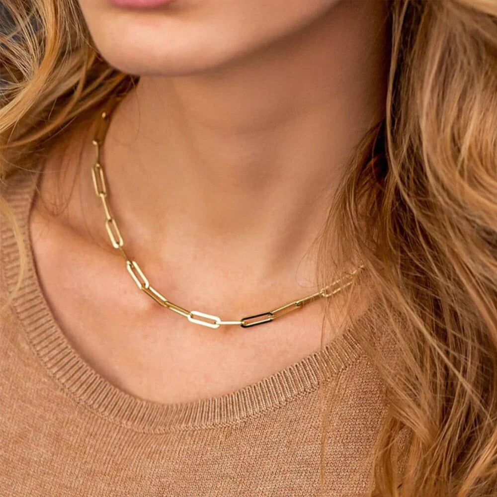 Collana con catena in oro ambrato