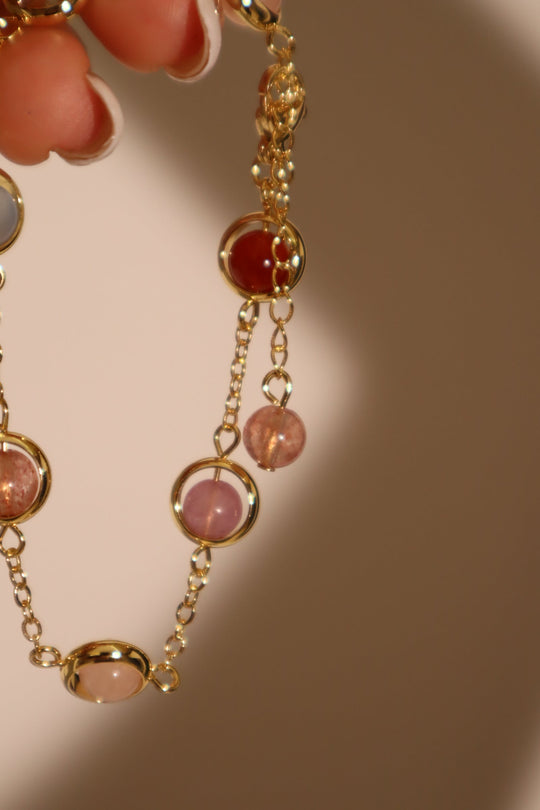 Bracciale con pietre di luna multicolore