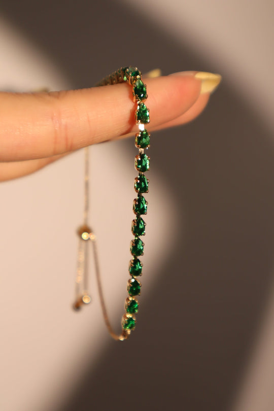 Bracciale con gemma verde