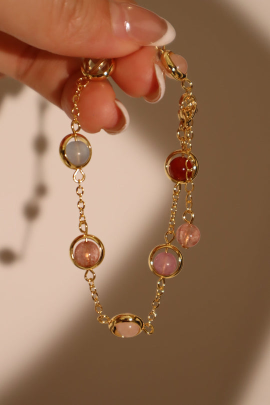 Bracciale con pietre di luna multicolore