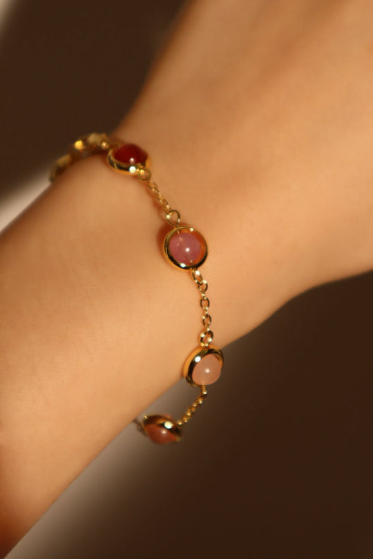 Bracciale con pietre di luna multicolore