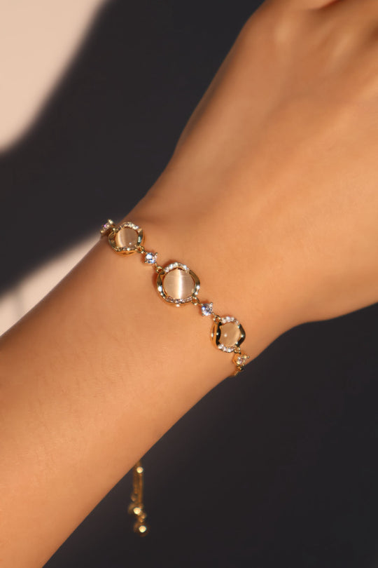Bracciale 3 in 1 in opale bianco