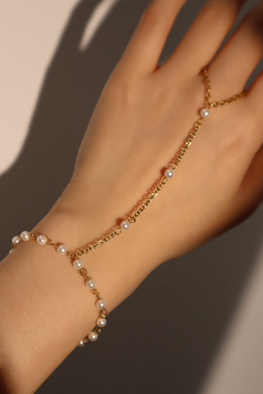 Bracciale a catena in acciaio inossidabile con perle multiple
