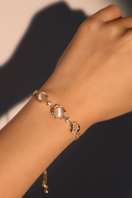 Bracciale 3 in 1 in opale bianco