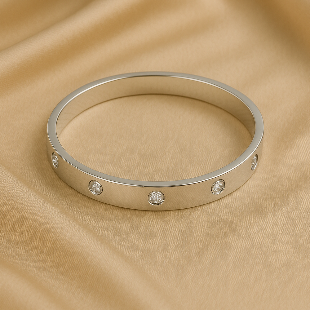 Bracciale Forever Link in argento con cristalli di ghiaccio