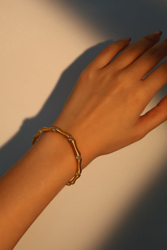 Bracciale in bambù con diamanti
