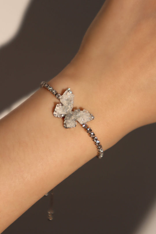 Bracciale con farfalla in cristallo blu