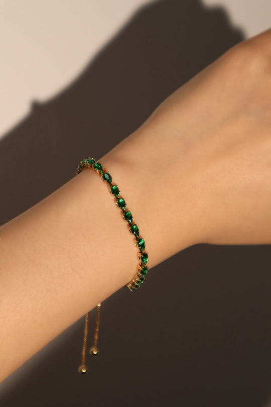 Bracciale con gemma verde