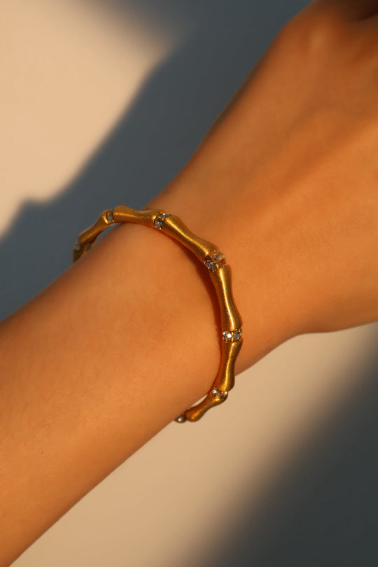Bracciale in bambù con diamanti
