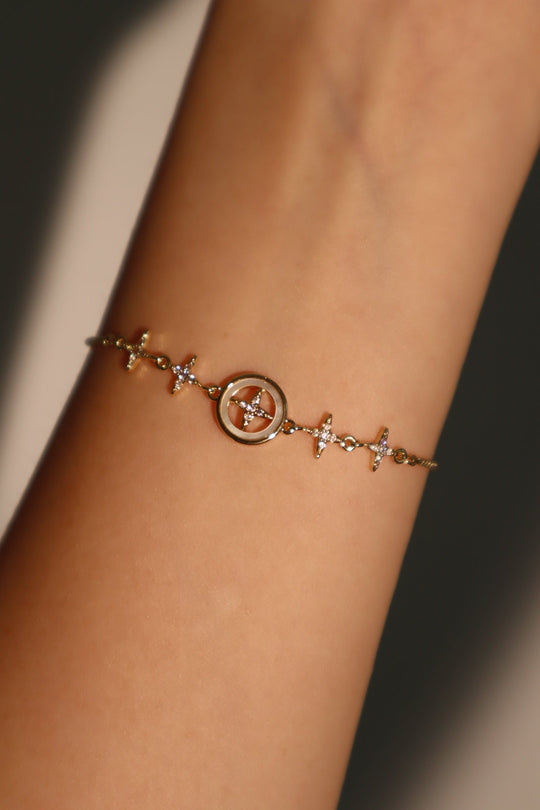 Bracciale con stella polare in diamanti