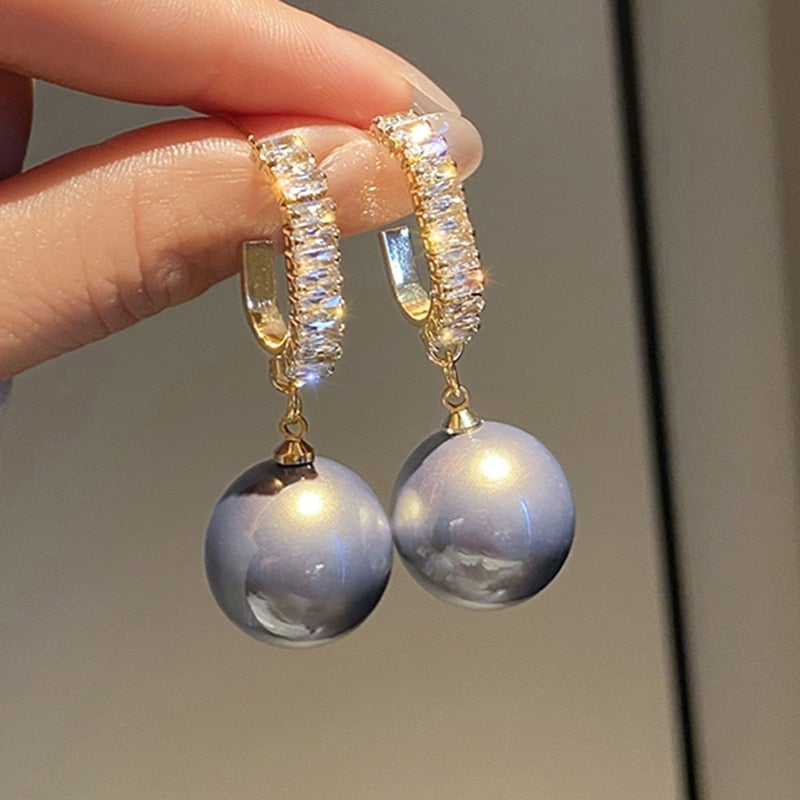Orecchini di Lusso con Perle e Zirconia