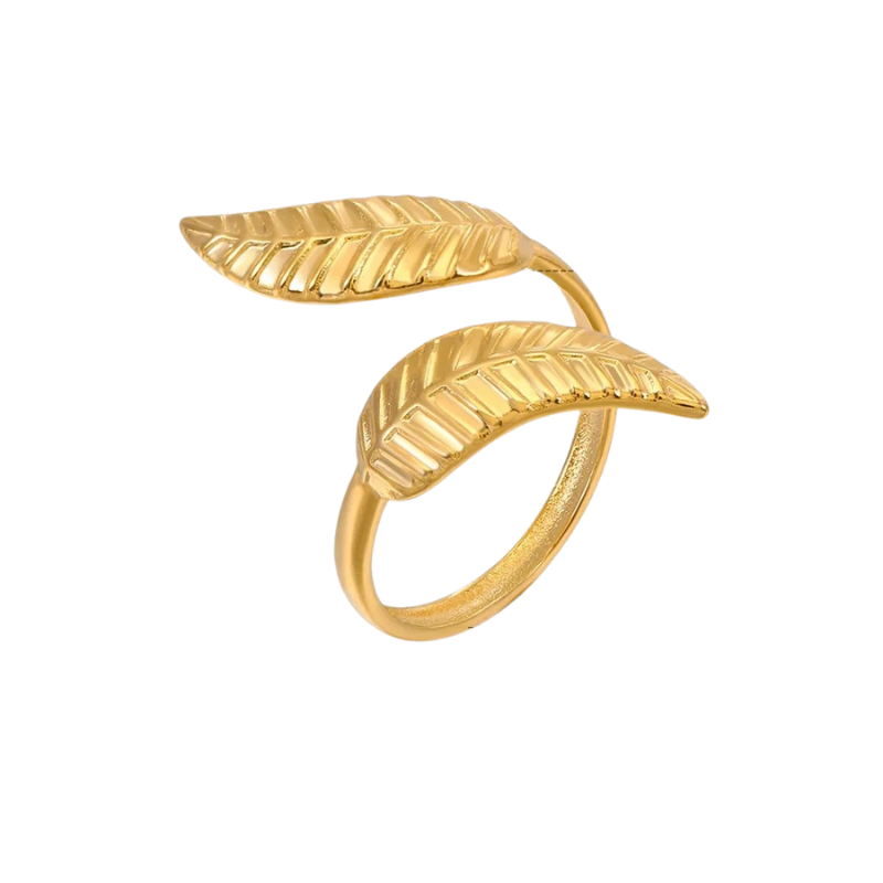 Eleganti anelli aperti ispirati alle foglie