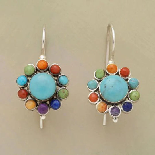 Orecchini Tondi in Turchese Multicolore